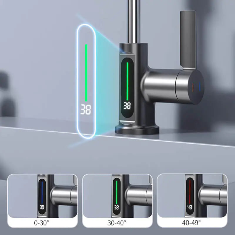 Digital Display Waterfall Basin Faucet