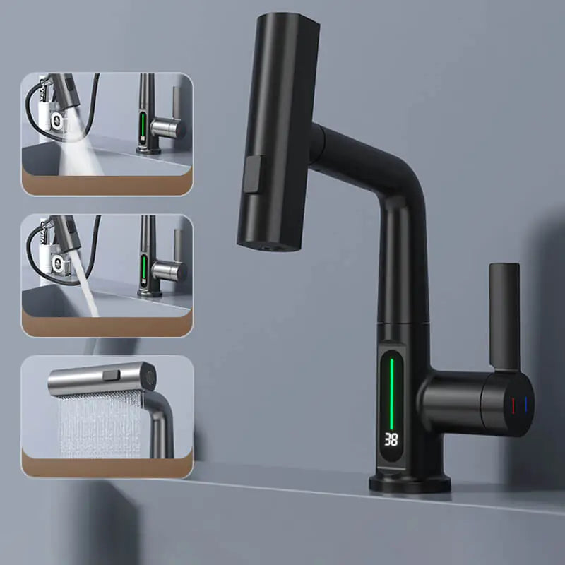 Digital Display Waterfall Basin Faucet